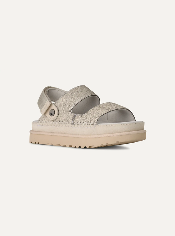 UGG Goldenstar Crackle Glide Sandales en cuir pour femme
