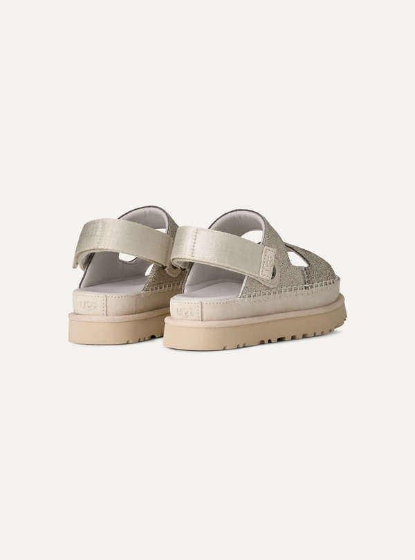 UGG Goldenstar Crackle Glide Sandales en cuir pour femme